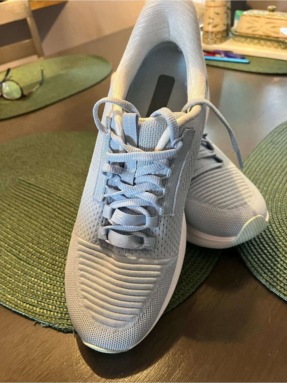 Kuru Atom 2 Womens Size 9.5 Wide Blue White Athletic Running Walking Shoes NWOB